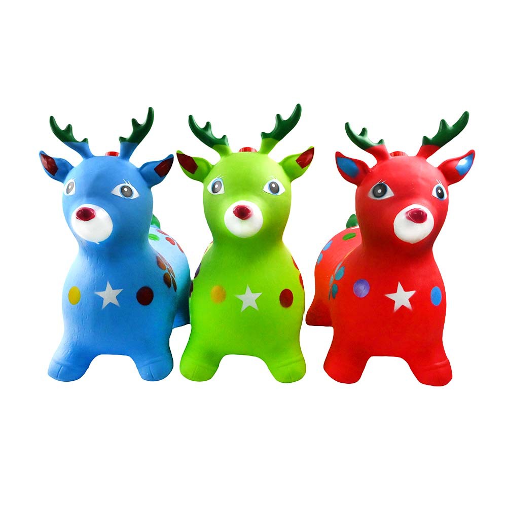 Okie Soft Play Inflatable Reindeer Hopper – Ride-On Bouncing Toy