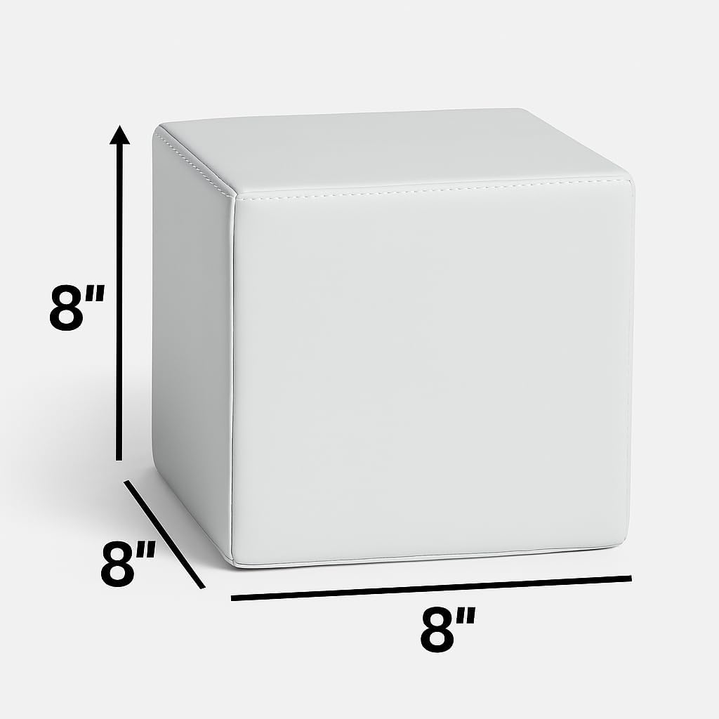 White Soft Play Foam Block Sizing 8x8