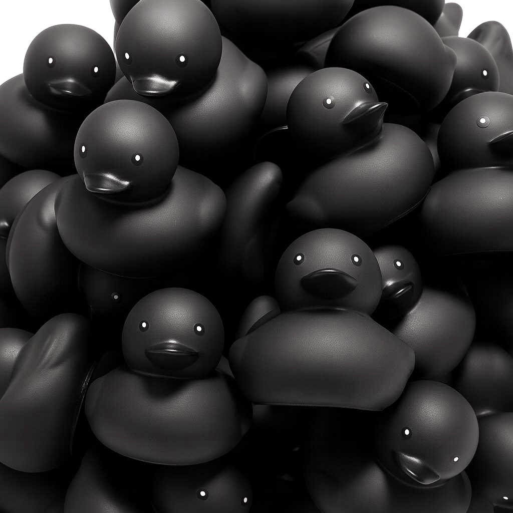Black Rubber Ducks – 15-Pack | Jeep Ducking Toy, Party Favors