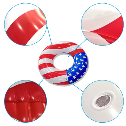 Fourth of July themed inflatable swim ring for adults and teens