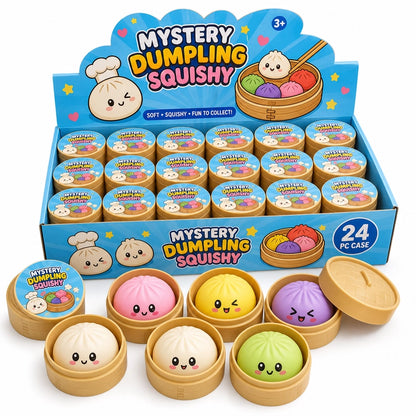 Mystery Dumpling Squishy Toys – 24 Piece Case