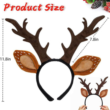 Christmas Reindeer Antlers & Elf Headbands – Holiday Costume Accessories