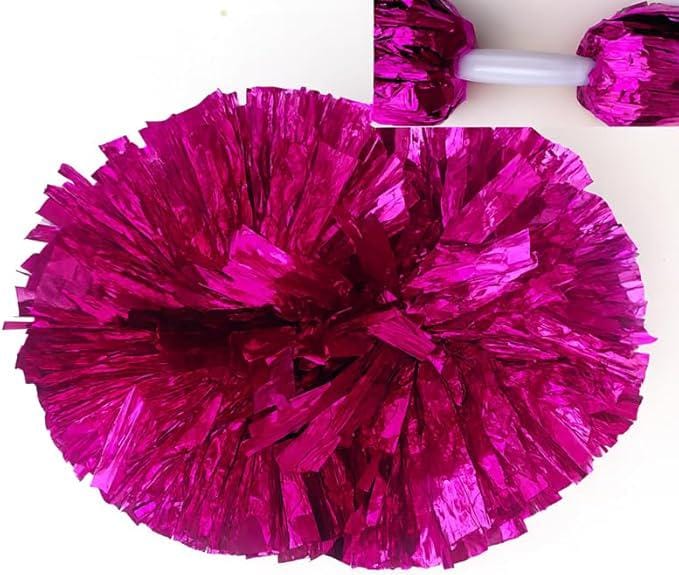 Hot Pink Spirt Poms Set with Handle
