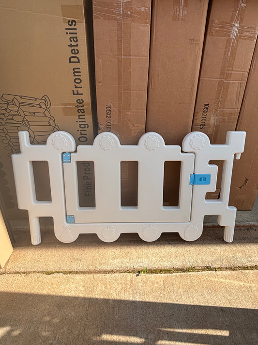 Soft play plastic gate fence baby play pen kiddie fence white door