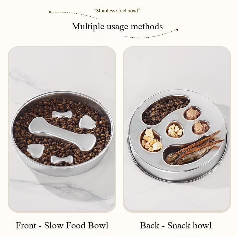 Stainless Steel Slow Feeder Dog Bowl