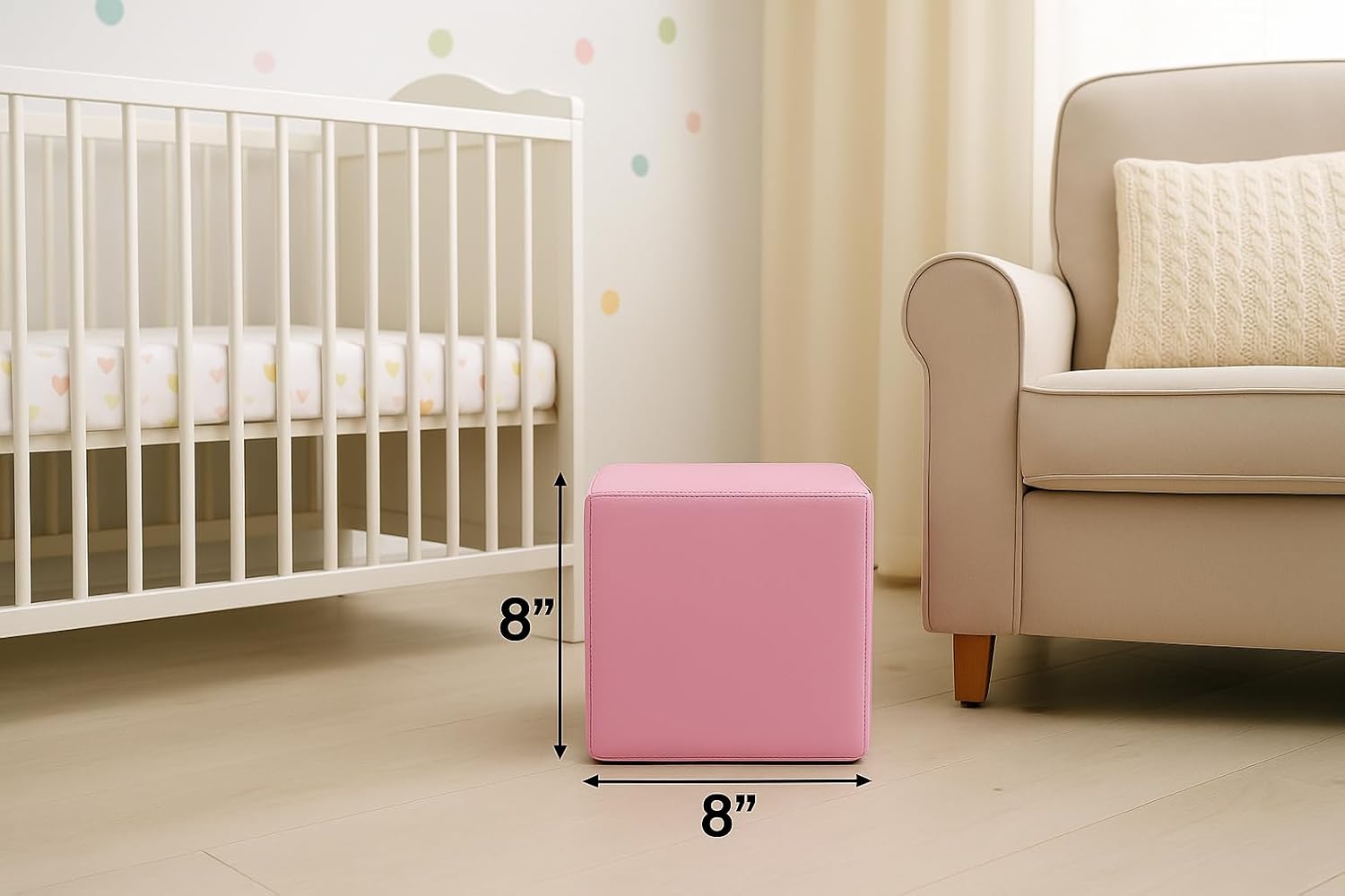 Pink Soft Play Foam Block 8x8 Nursery