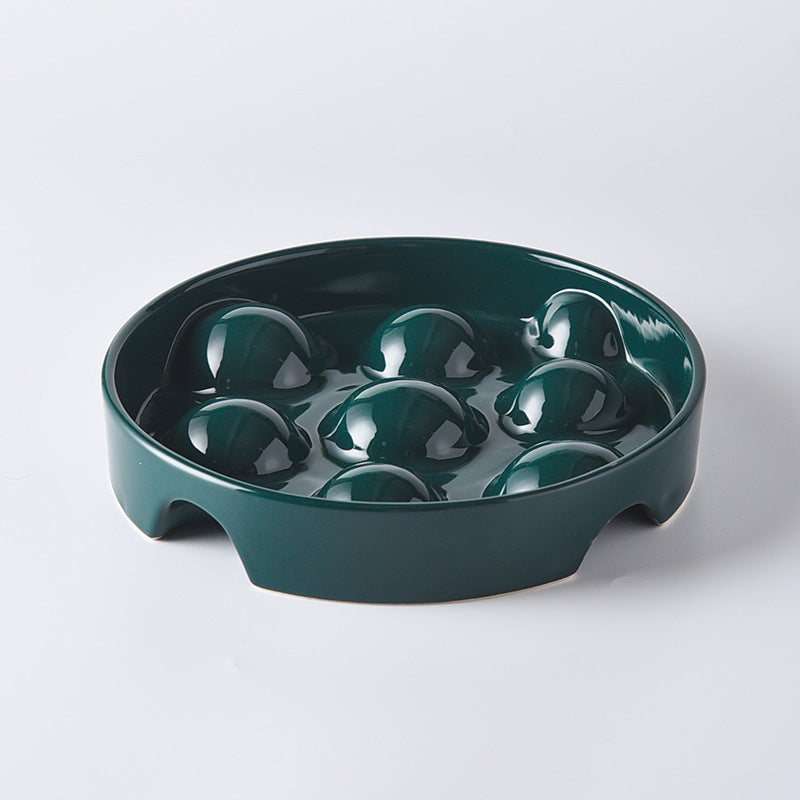 OkiePaw Ceramic Slow Feeder Dog Bowl – 8.6 Inch
