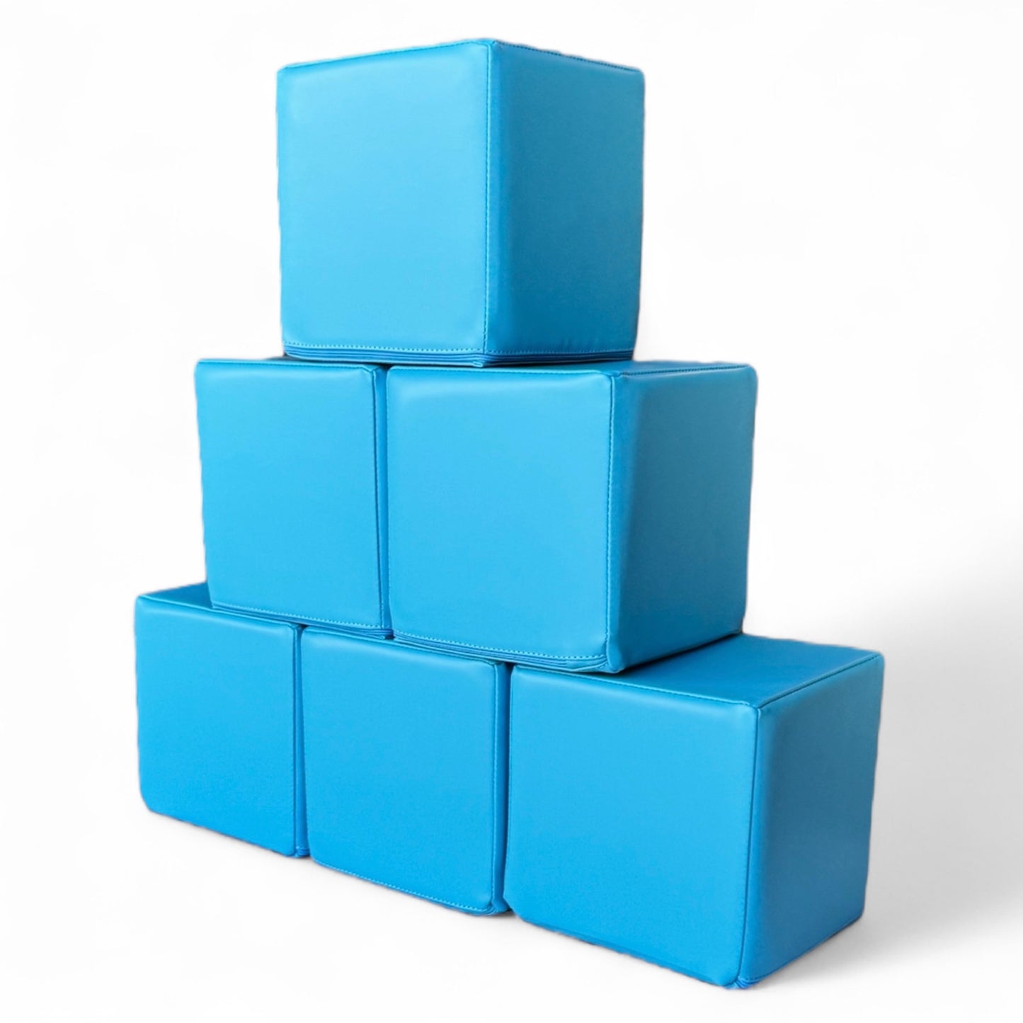 Angled view of blue soft play blocks for toddlers and sensory play areas view 2