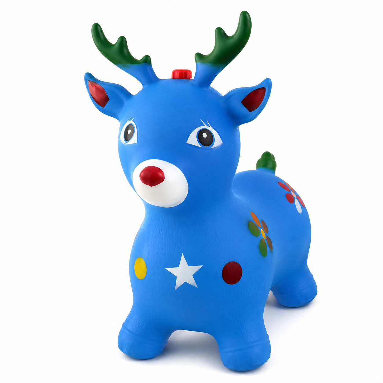 Okie Soft Play Inflatable Reindeer Hopper – Ride-On Bouncing Toy