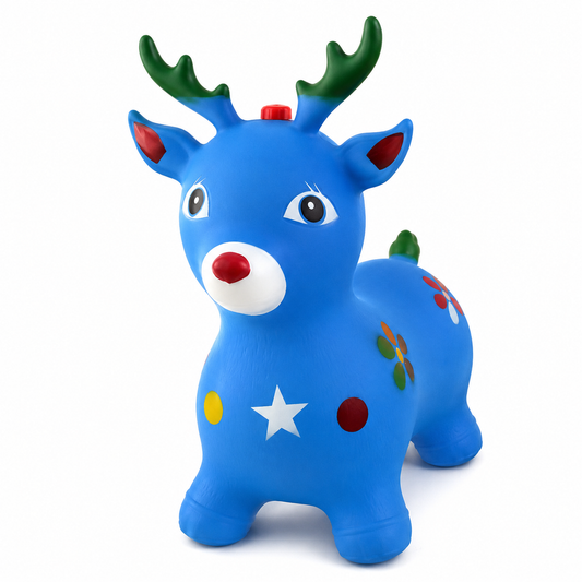 Okie Soft Play Inflatable Reindeer Hopper – Ride-On Bouncing Toy