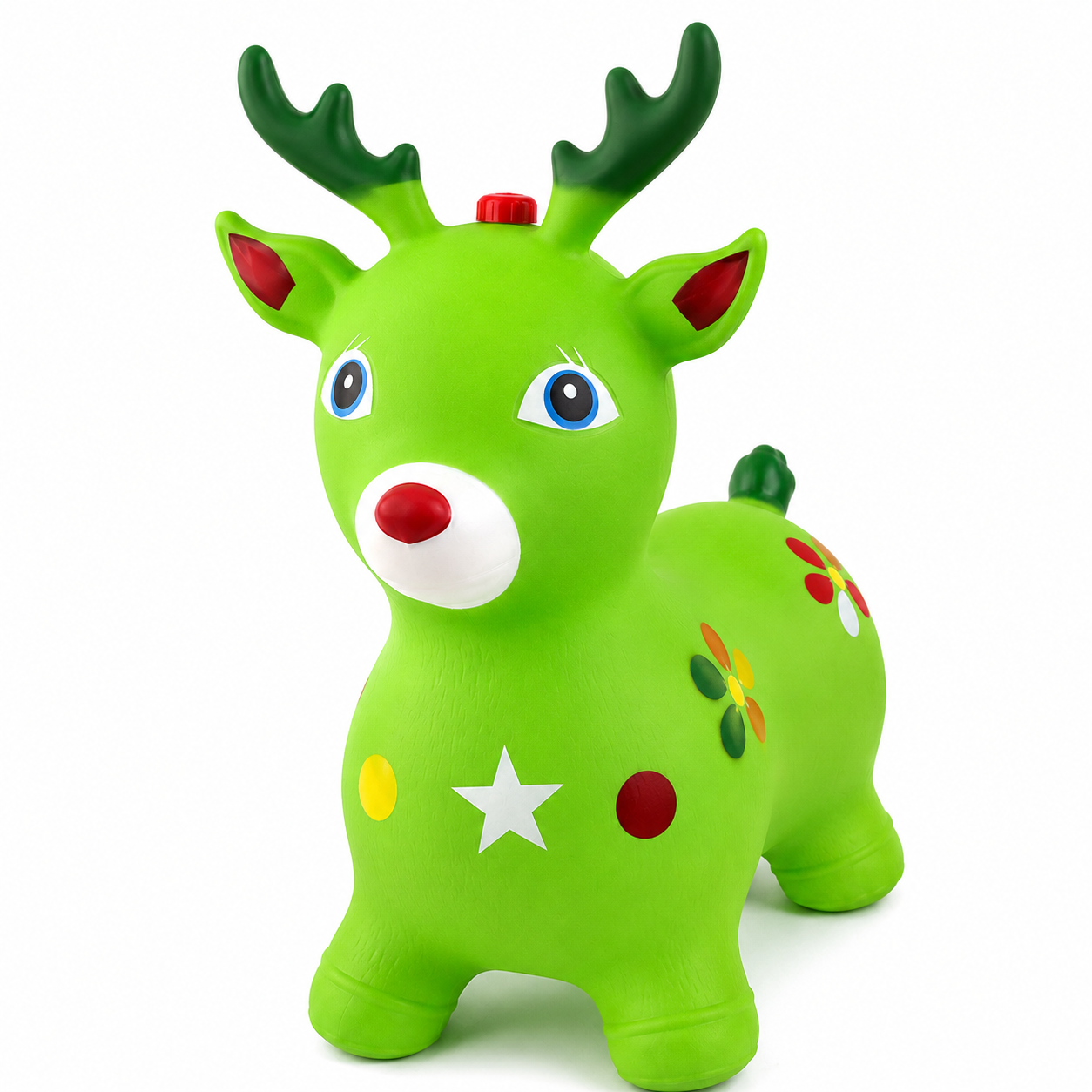 Okie Soft Play Inflatable Reindeer Hopper – Ride-On Bouncing Toy