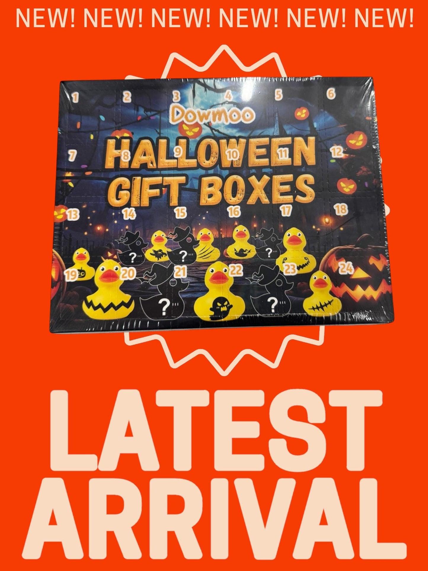 Halloween Rubber Duck Gift Box, Car Dashboard & Holiday Decor - 24 Ducks