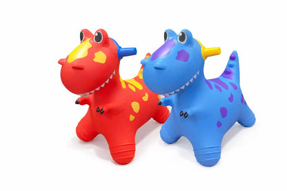 Okie Soft Play® Bouncy Hopper Dinosaur – Inflatable Ride-On for Toddlers (Red & Blue)