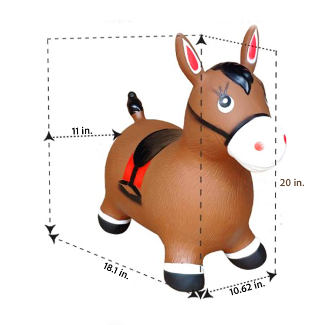 okie soft play horse bouncy sizing