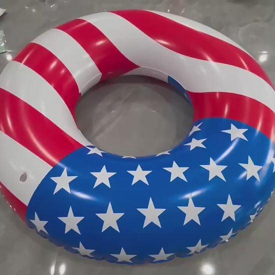 USA-themed pool float perfect for Independence Day parties and beach days