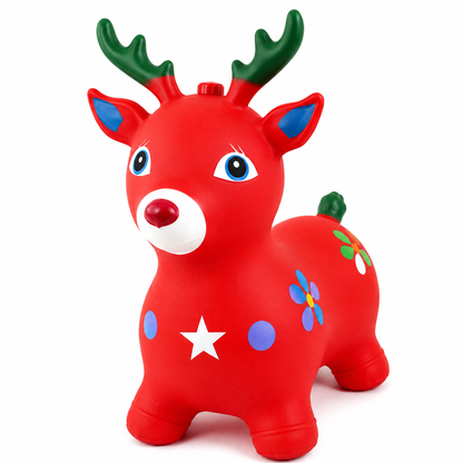 Okie Soft Play Inflatable Reindeer Hopper – Ride-On Bouncing Toy