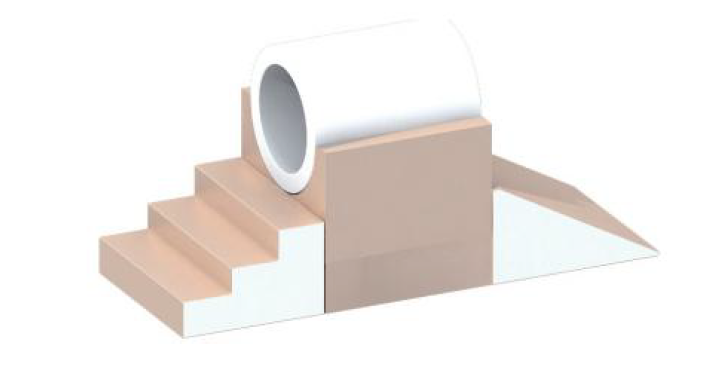 soft play tunnel set beige 