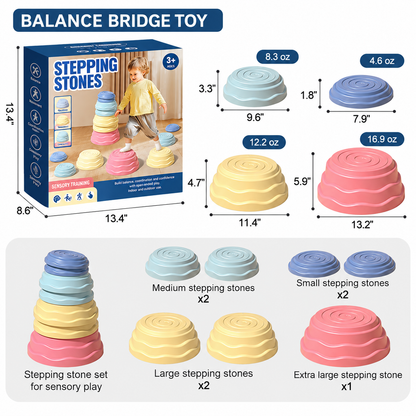 Kids Stepping Stones – 7-Piece Balance & Sensory Play Set
