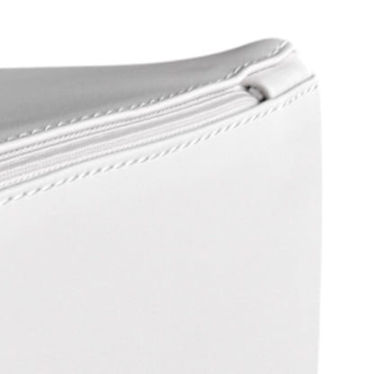 Close-up of hidden zipper detail on white PU leather soft play block cover