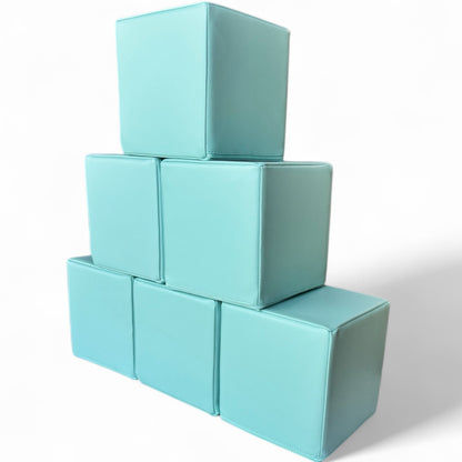 Angled view of light blue soft play blocks for toddlers and sensory play areas - Angle 2