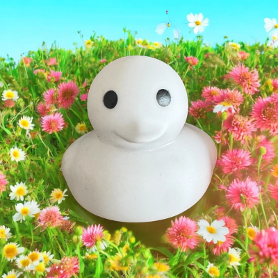 white ducks ducksing flower fields ghost duck